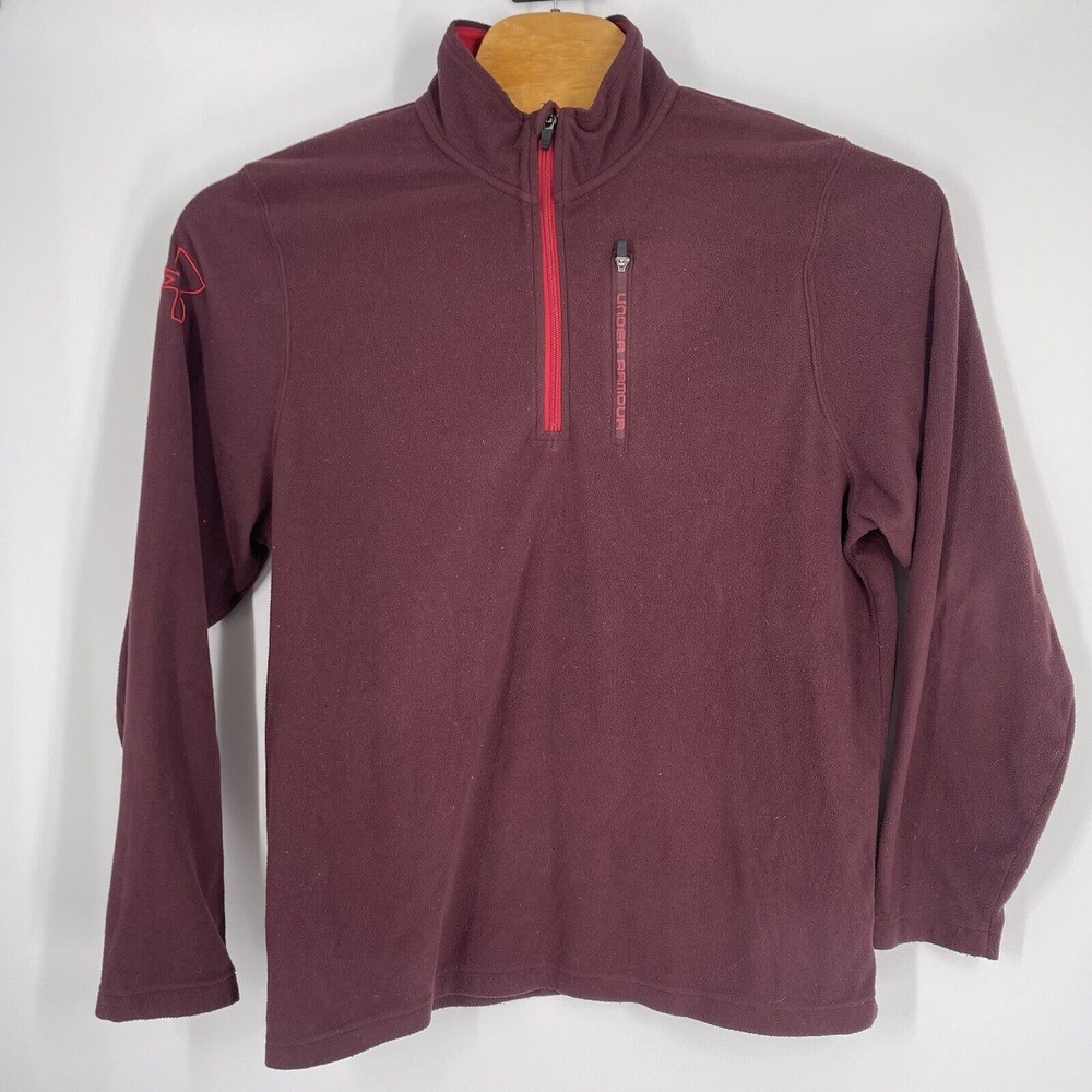 Under Armour Men's XL Loose UA Fever Microfleece‎ 1/4 Zip Sweatshirt Maroon